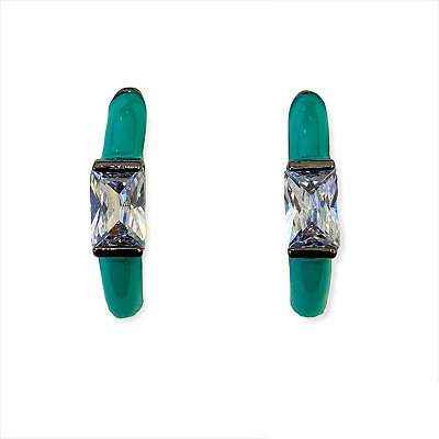 Brinco Argola Zircônia Quadrada