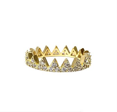 Anel Triângulos Cravejado