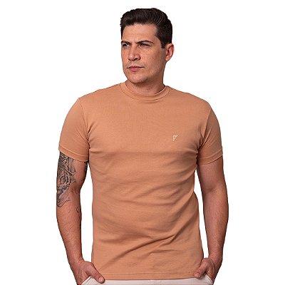 Camiseta Gola média suedine