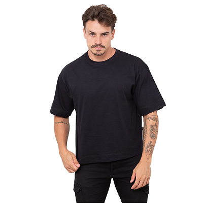 Camiseta Boxy Fit Masculino Preta