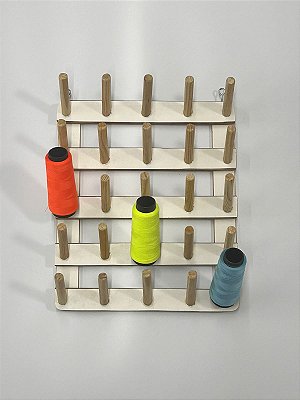 Suporte De Madeira  Para  25 Cones De Linha Costura