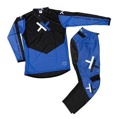 Conjunto Calça + Camisa Mattos Racing Atomic Azul/Preto