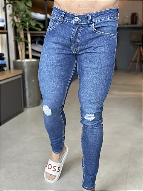 Calça Jeans Skinny Zip Off