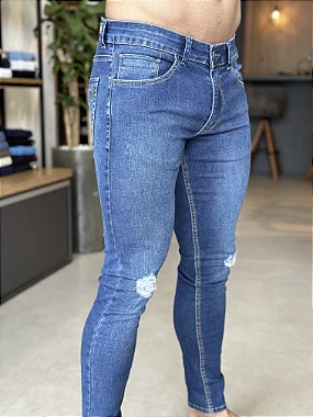 Calça Jeans Skinny Zip Off