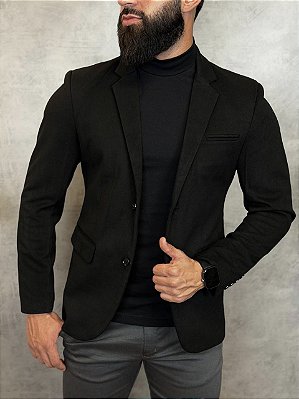 Blazer Suede Esport Fino Vivacci Preto
