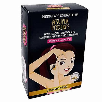 Henna para Sobrancelha Castanho Médio Super Poderes HCMSP01