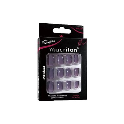 Unhas Postiças Enigmática Macrilan Médio Linha Basiquinha UP307E