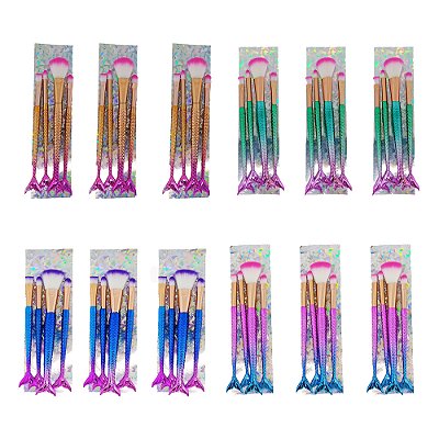 Kit de Pincel para Maquiagem Sereia – Pcte c/ 12 unid
