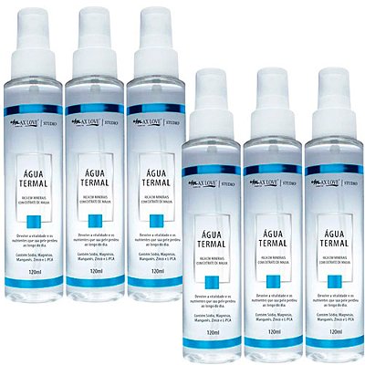 Água Termal Splash 120ml Max Love – Kit c/ 06 unid