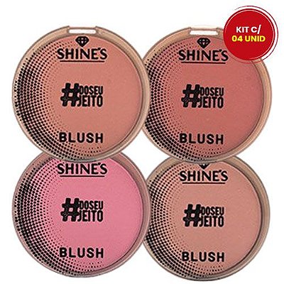 Blush #doseujeito Shine’s SH310 - Kit c/ 04 unid