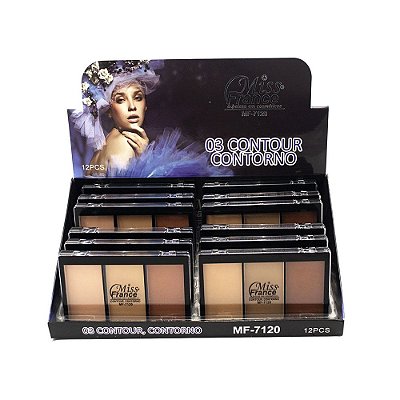 Paleta Trio de Contorno Facial Miss France MF-7120 – Box c/ 12 unid