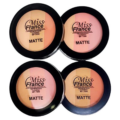 Trio de Blush Super Fino Matte Miss France MF-7090 – Kit c/ 4 unid