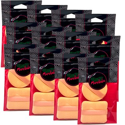 Kit com 02 Esponjas para Maquiagem Mandala FP-086 - Pcte c/ 12 unid