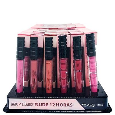 Batom Líquido Max Love 12 horas Tons Nude - Box c/ 48 unid
