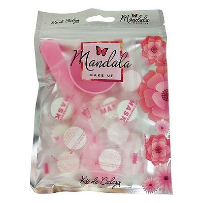 Kit Skin Care Máscara Descartável de TNT Desidratada, Potinho e Colher Mandala FP-167