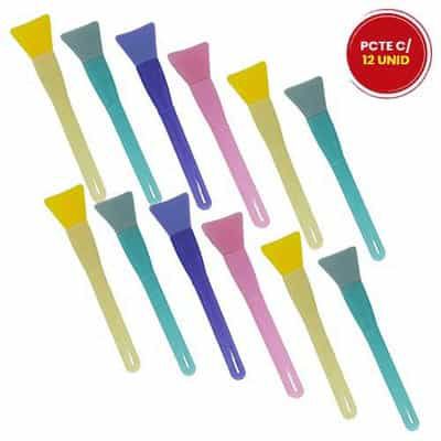 Pincel de Silicone para Aplicação de Máscara Facial - Pcte c/ 12 unid