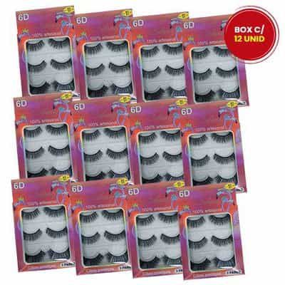 Cílios Postiços 6D-01 com 03 Pares Bilansy CNL218-1 - Box c/ 12 unid
