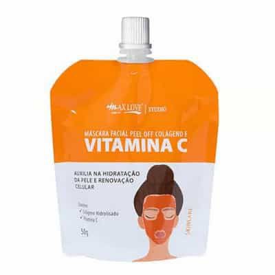 Máscara Facial Peel Off Colágeno e Vitamina C 50g Max Love