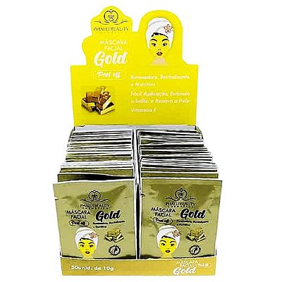 Máscara Facial Gold Peel Off Phállebeauty PH0016 - Box c/ 50 unid