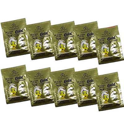 Máscara Facial Gold Peel Off Phállebeauty PH0016 - Pcte c/ 10 unid