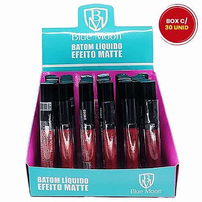 Batom Líquido Efeito Matte Blue Moon BM005 - Box c/ 30 unid
