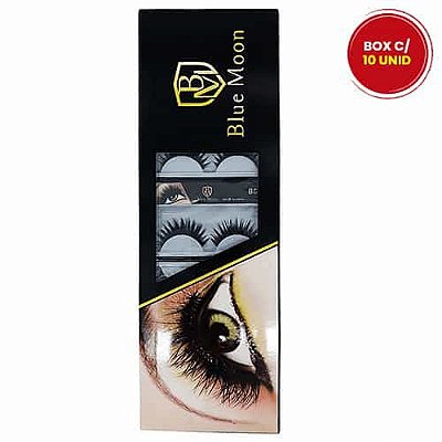 Cílios Postiços B01 Blue Moon BM-1019 - Box c/ 10 unid