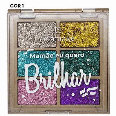 Paleta de Glitter Mamãe Eu Quero Brilhar Mia Make 214