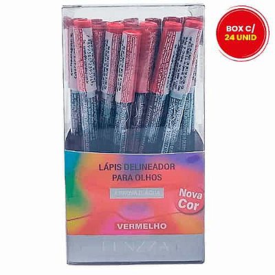 Lápis Delineador para Olhos Vermelho Fenzza FZ14015 - Box c/ 24 unid