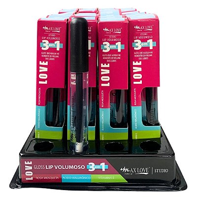 Gloss Lip Volumoso 3 em 1 Cor 300 Max Love - Box c/ 32 unid