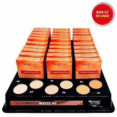 Pó Compacto Matte HD Max Love - Box c/ 30 unid
