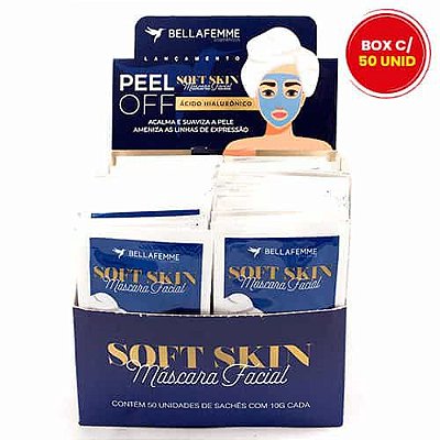 Máscara Facial Ácido Hialurônico  Peel Off Soft Skin Bella Femme SS80014 – Box c/ 50 unid