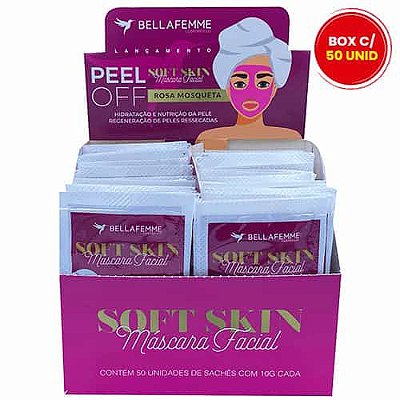 Máscara Facial Rosa Mosqueta Peel Off Soft Skin Bella Femme SS80018 – Box c/ 50 unid