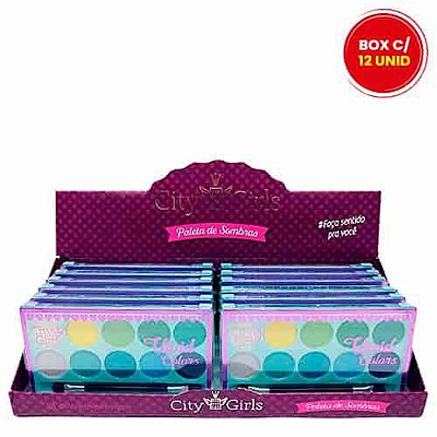 Paleta de Sombras Vivid Colors Cor B City Girls CG243 – Box c/ 12 unid