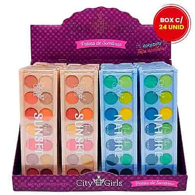 Paleta de Sombras Feel The Nature City Girls CG244 – Box c/ 24 unid