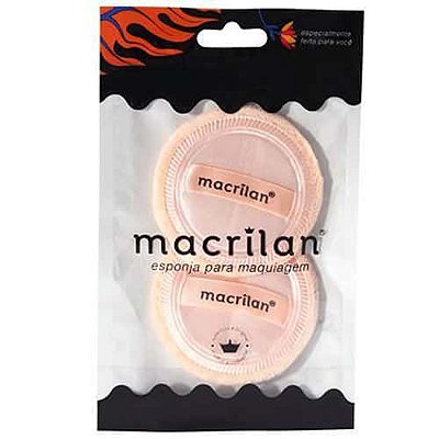 Kit com 2 Esponjas Redondas para Maquiagem Macrilan EJ1-5