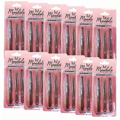Kit de Pinças com 3 Unidades Mandala JJ-3340/JJ-3393 - Pcte c/ 12 unid