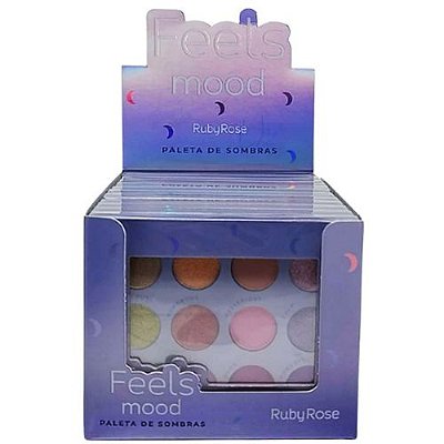 Paleta de Sombras Feels Mood Ruby Rose HB-1082 - Box c/ 12 unid