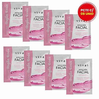 Máscara Facial Peel Off Argila Rosa Vivai 5047.2.1 - Pcte c/ 08 unid