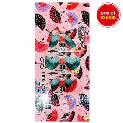 Cílios Postiços 3D DF-CR0340 - Box c/ 10 unid