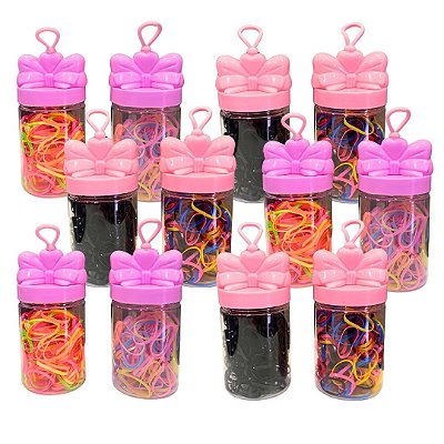 Pote de Elásticos para Cabelo - Pcte c/ 12 unid