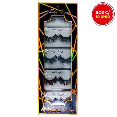Cílios Postiços 6D Mink Ruby Anjo RA-122 - Box c/ 10 unid