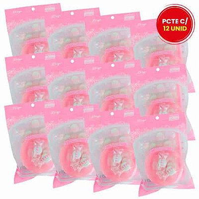 Conjunto de Toalhas Faciais Desidratadas Descartáveis, Potinho e Colher WL-231- Pcte c/ 12 unid