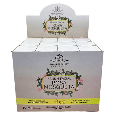 Sérum Facial Rosa Mosqueta 4x1 Phállebeauty PH0559 - Box c/ 12 unid