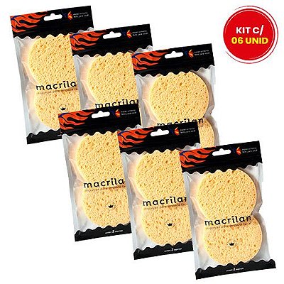 Esponja para Limpeza Facial Macrilan EP11 - Kit c/ 06 unid