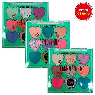 Paleta de Sombras Ternurinha Turma da Lú Luisance LT3169 - Kit c/ 03 unid