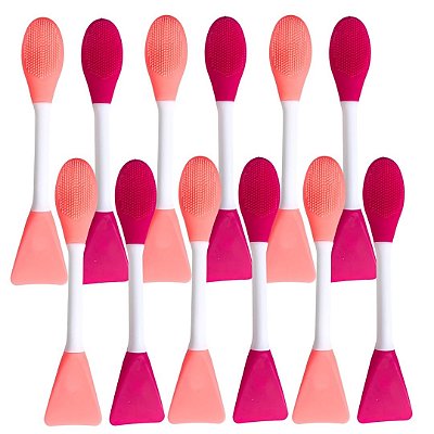 Espátula e Escova de Silicone para Limpeza Facial - Pcte c/ 12 unid