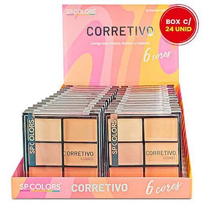 Paleta de Corretivo 6 Cores SP Colors SP263 - Box c/ 24 unid