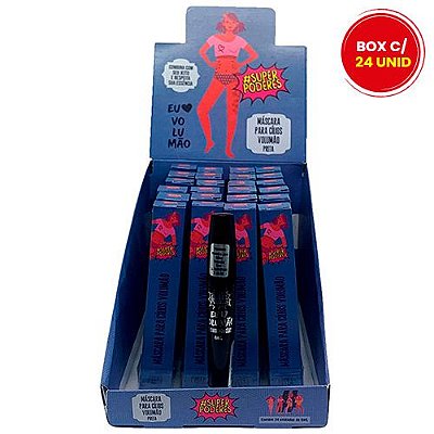 Máscara para Cílios Volumão Preta Super Poderes MCVSP01 - Box c/ 24 unid