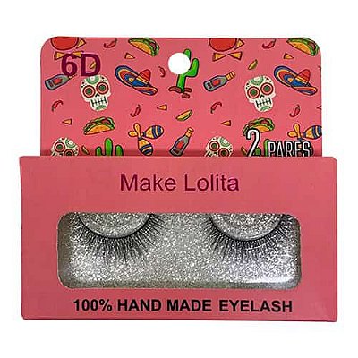 Cílios Postiços com 02 Pares 6D-26 Make Lolita CNL110