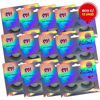 Cílios Postiços 6D QBela Manuela! QBM-601 - Box c/ 12 unid